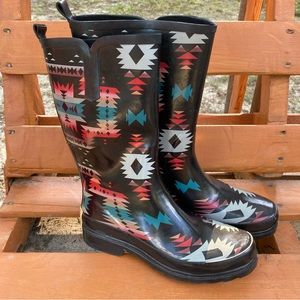 Bit & Bridle | Aztec Print Rainboots